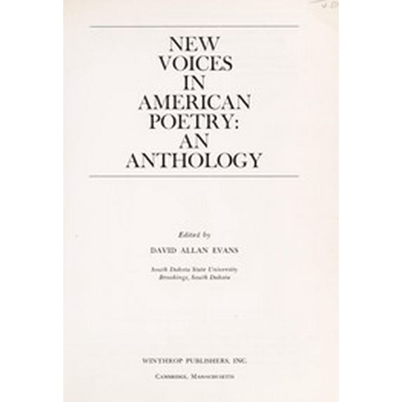 Pre-Owned New voices in American poetry: An anthology (Paperback) 0876266138 9780876266137