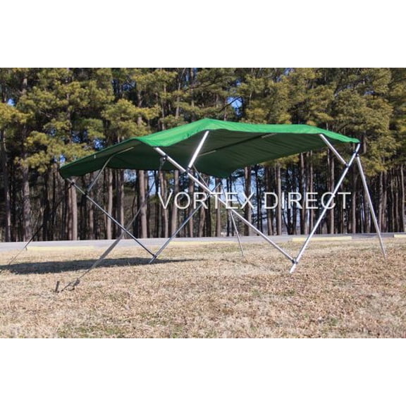 New Vortex Green 4 Bow Bimini Top 10' Long, 79-84" Wide, 54" High, Complete Kit, Frame, Canopy, and Hardware (FAST SHIPPING - 1 TO 4 BUSINESS DAY DELIVERY)