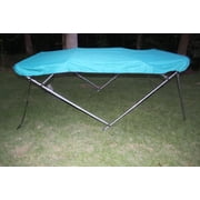 New Vortex TEAL Pontoon / Deck Boat 4 Bow Bimini Top 12 Long, 8wide, Easily Fits 91-96" Wide, 54" High, Complete Kit, Frame, Canopy, and Hardware  - 1 TO 4 BUSINESS DAY DELIVERY