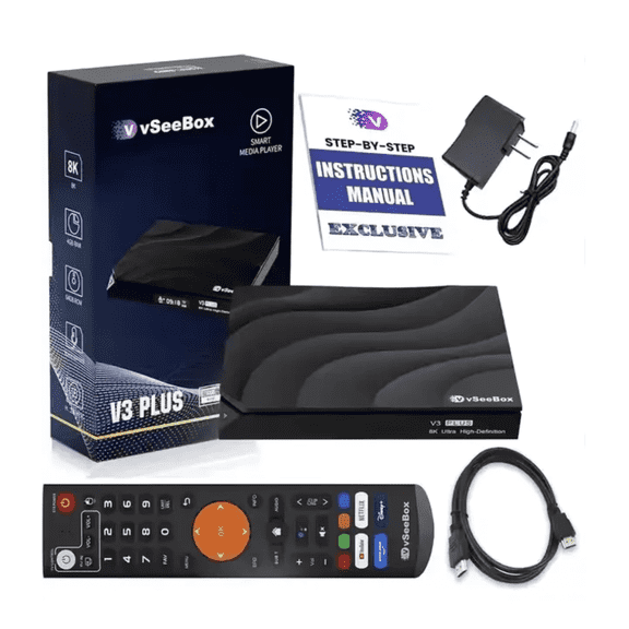 New VseeBox V3 Plus Streaming Box, Android 12, 4GB RAM 64GB, Time Shift & Parental Control