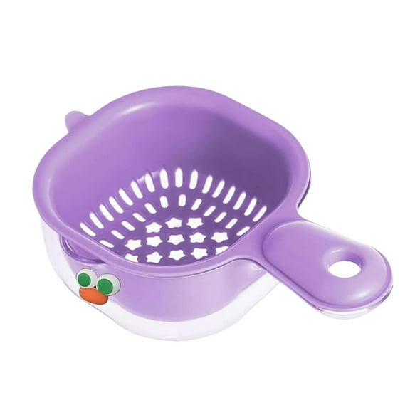 New! WEIWEIGG Moss Green Double-Layer Draining Basket with Handle, Leakproof Vegetable Strainer & Berry Washer, Detachable Sync Drain System for Efficient Kitchen Prep