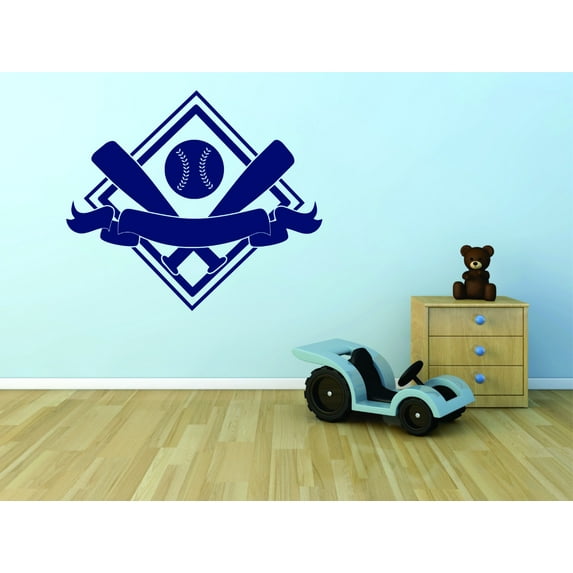 New Wall Ideas Baseball And Bat Sport Design Boy 12x18"