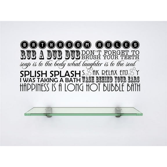 New Wall Ideas Bathroom Rules Rub A Dub Dub Splish Splash Tub Sign Quote Design 14x28 Inches