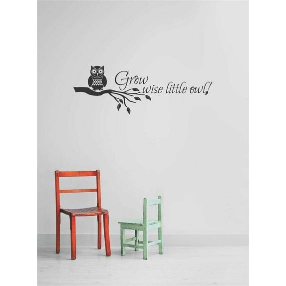 New Wall Ideas Grow Wise Little Owl New Born Boy Girl Nursery Life Celebration Quote 15x30