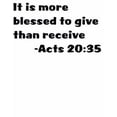 thumbnail image 1 of New Wall Ideas It Is More Blessed To Give Than Receive Acts 2035 Quote 12x12, 1 of 1