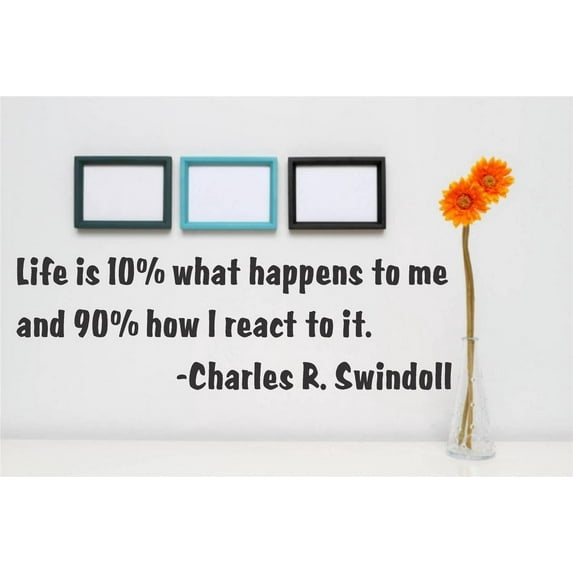 New Wall Ideas Life Is 10% What Happens To Me And 90% How I React To It. Charles R. Swindoll Quote Home 12x26"