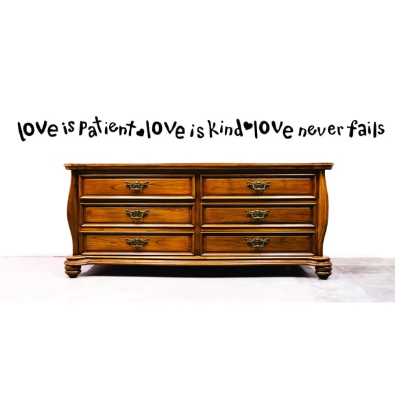 New Wall Ideas Love Is Patient Love Is Kind Love Never Fails Quote Inspirational Life 6x24"