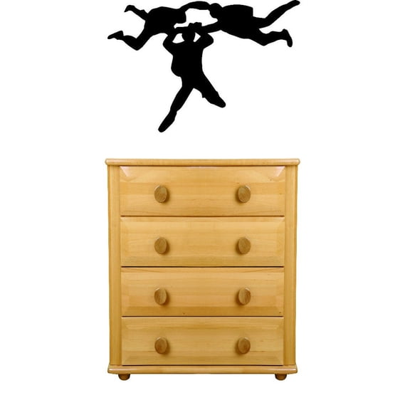 Custom Wall Decal : Men Freefall Formation Skydiving Circle 20x20 Inches