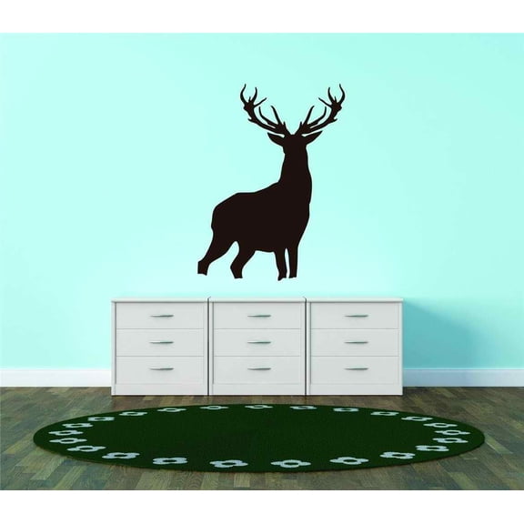 New Wall Ideas Silhouette Buck Deer Antler Forest Animal Kids Boy Girl Teen Dorm Room 30x40