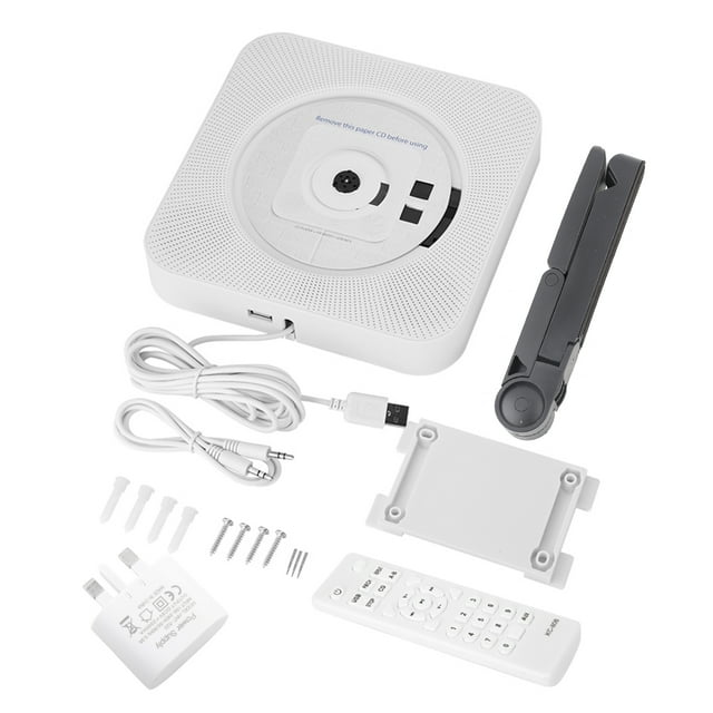 New Wall Mounted Bluetooth CD Player Speaker with Remote Control (White
