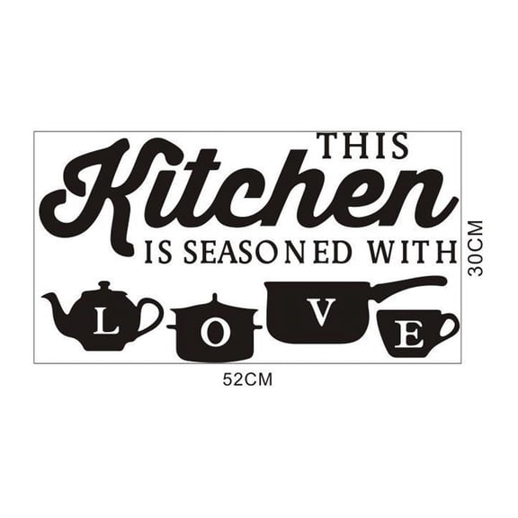 New Wall Sticker Pvc Art Removable Words Waterproof Decal Decoration for Kitchen