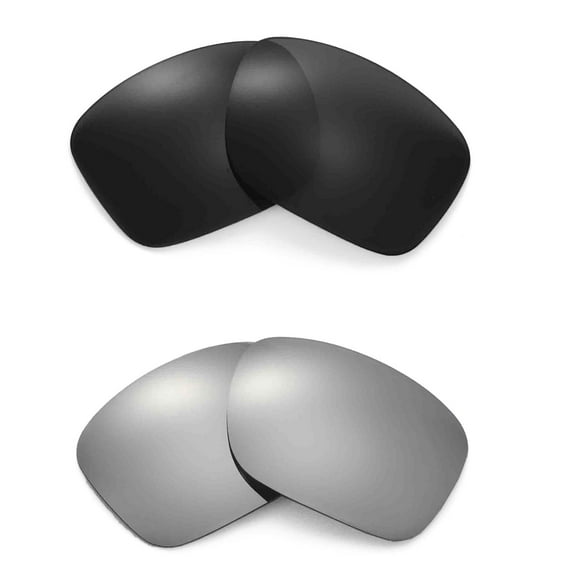 New Walleva Polarized Black + Titanium Replacement  Lenses For Oakley Holbrook Sunglasses