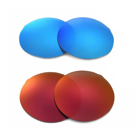 New Walleva Polarized Fire Red +Ice Blue Replacement Lenses for Oakley Mars Sunglasses