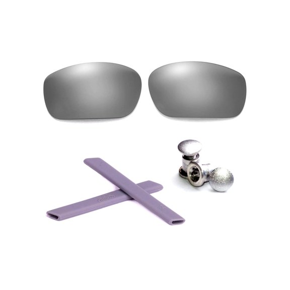 New Walleva Polarized Titanium Lenses  Grey Earsocks  Titanium Bolt For Oakley Racing Jacket