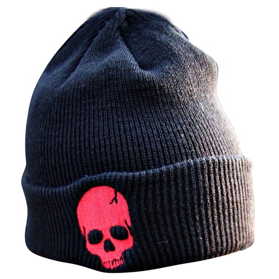 New Warm Unisex Hat with Skeleton Embroidery Winter Outdoor Sport Hat Fashion Thick Warm Knit Cap Hat Headwear