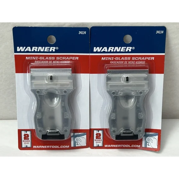 New Warner Glass & Paint Razor Scraper Includes 2 Blades & Storage 2-Pack