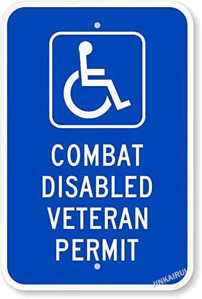 New Warning Combat Disabled Veteran Permit by | Engineer Grade Metal Tin Signs Yard Sign Size: 12 x 16 inch