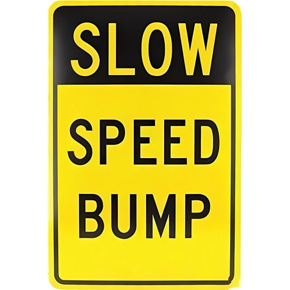 New Warning Metal Tin Notice Board Tm157k Traffic Legend Slow Speed Bump - 8"x12" Reflective Sign, Traffic Safety Decor for Outdoor Industrial Home Business