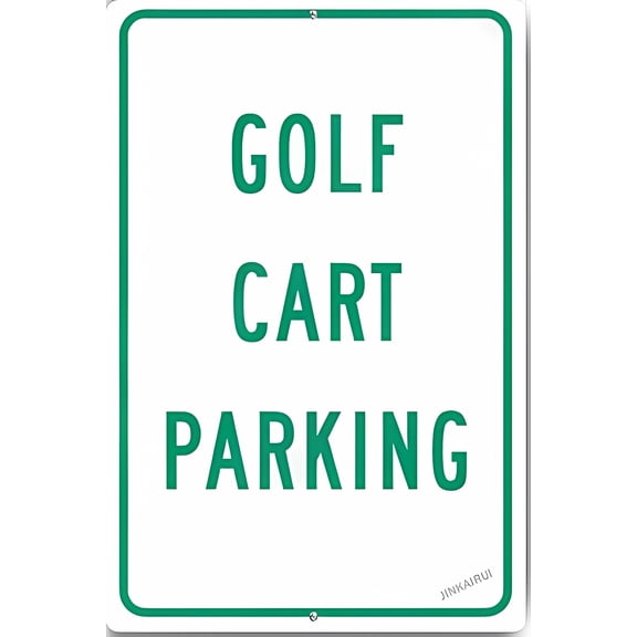 New Warning Plaque Golf Cart Parking - 8"x12" Metal Tin Sign, Golf Course Decor for Home Office Yard Outdoor Indoor Street