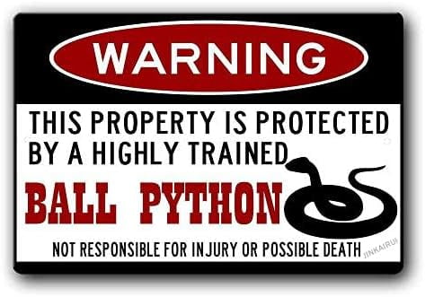 New Warning Plaque Wall Decor Ball Python,Funnys,Ball Python ...