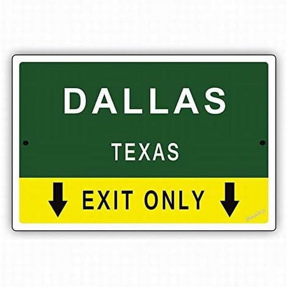 New Warning Plaque Wall Decor Dallas Texas Exit Only with Pointer Arrow Direction Way Road Safety Road Street Metal Tin Signs Yard Sign Office Sign Outdoor & Indoor Safety Sign 8 X 12 Inch