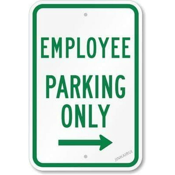 New Warning Plaque Wall Decor Employee Parking Only (with Right Arrow), Metal Tin Signs Yard Sign Office Sign Outdoor & Indoor Safety Sign 8 X 12 Inch