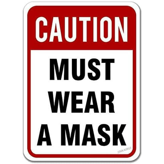 New Warning Plaque Wall Decor Must Wear A Mask Warning Metal Tin Signs Yard Sign Office Sign Outdoor & Indoor Safety Sign 8 X 12 Inch
