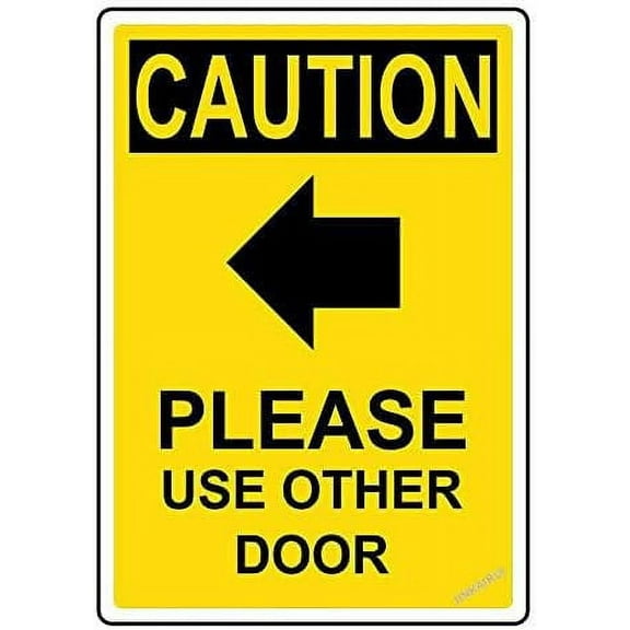 New Warning Plaque Wall Decor OSHA Caution Please Other Door Street Caution Metal Tin Signs Yard Sign Office Sign Outdoor & Indoor Safety Sign 8 X 12 Inch