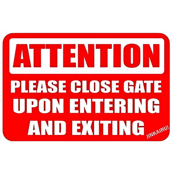 New Warning Plaque Wall Decor Please Close Gate Upon Entering and Exiting - 8"x12" Warning Fashion Rust Free Metal Tin Sign, Yard Office Outdoor Indoor Safety Sign, Gate Security