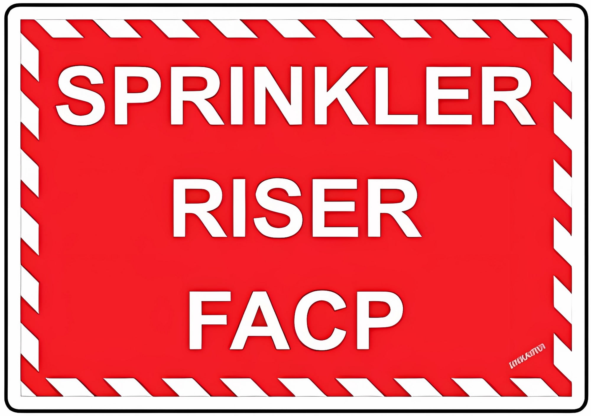 New Warning Plaque Wall Decor Sprinkler Riser Facp Warning Caution ...