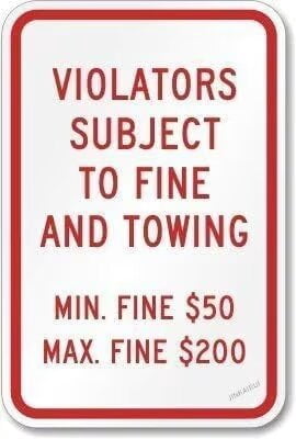New Warning Plaque Wall Decor Violators Subject to Fine and Towing Fine ...