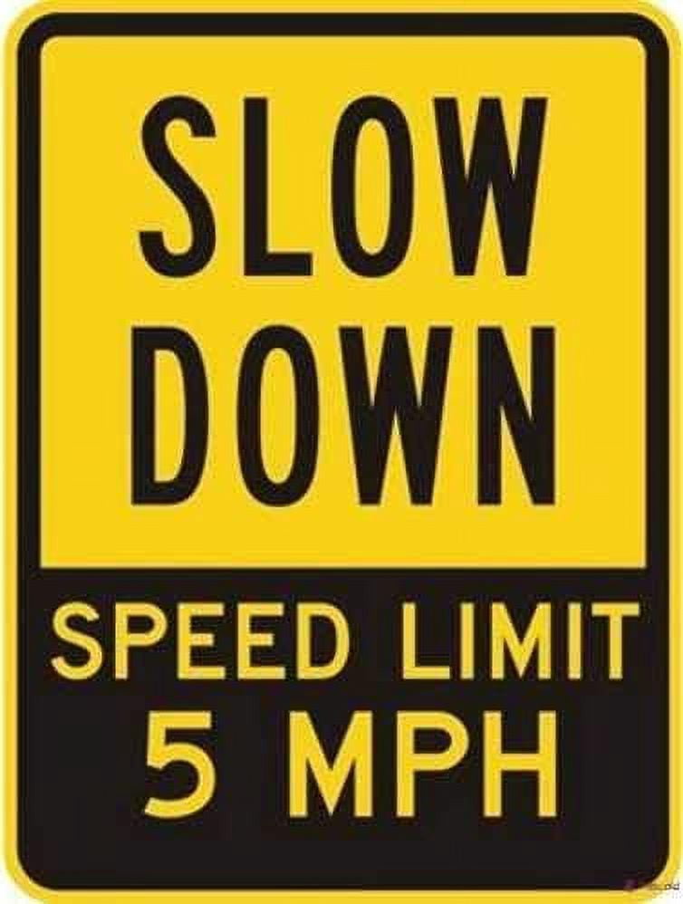 New Warning Signs Metal Tin Sign -Slow Down Speed Limit 5 Mph Prevent ...