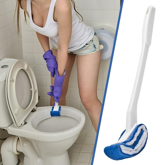 New Washless Toilet Brush - Soft Bristle, No Dead Corners, Arc-Shaped Design, Nylon Fiber, Japanese Adhesive, Compact,1 X Brush whithe