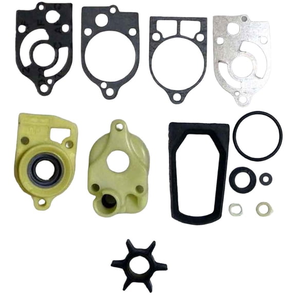 New Water Pump Kit Complete Compatible With Mercury 4 Cyl 2.565 Bore Cross Flow 50 HP 3 Cyl 2.875 Bore Cross Flow 70 HP By 46-73640A2 18-3323