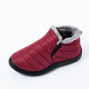 DIOXADOP New Waterproof Boots Womens Snow Slip on Soft Boots Warm Winter Fur Lined Ankle Booties Walking Non Slip Shoes