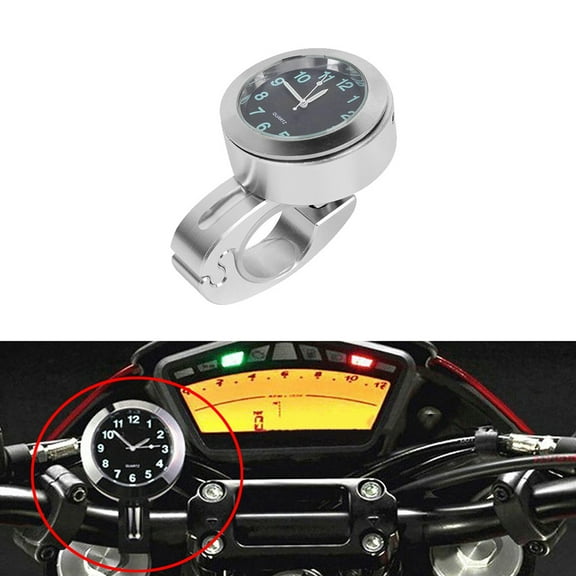 New Waterproof Clock Watch w/ Luminous Numbers For 7/8"- 1" Motorcycle Handlebar