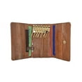 thumbnail image 1 of New Waterproof Eel Skin Leather Key Case Holder Credit Card Wallet (Brown), 1 of 6