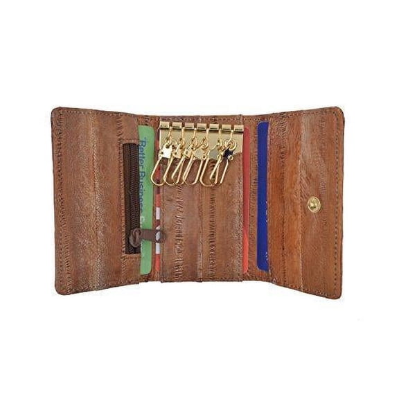 New Waterproof Eel Skin Leather Key Case Holder Credit Card Wallet
