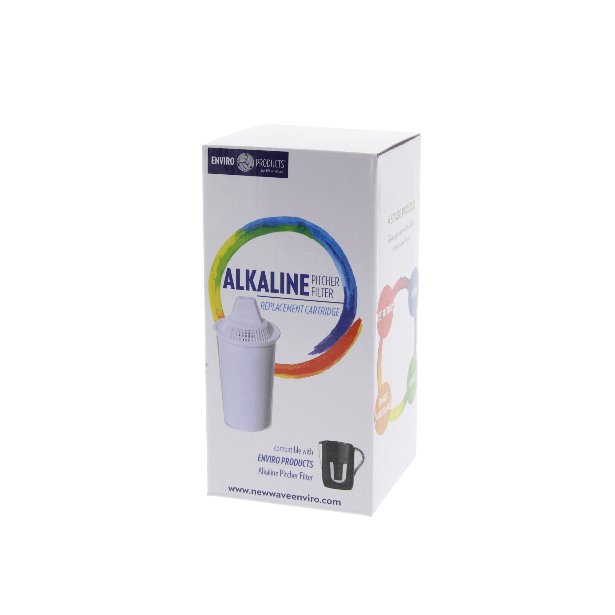 New Wave White Alkaline Pitcher Filter Replacement Cartridge