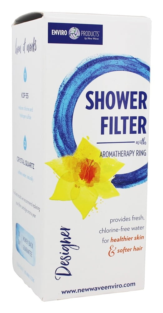 Silver Satin Designer Shower Filter with Aromatherapy Ring