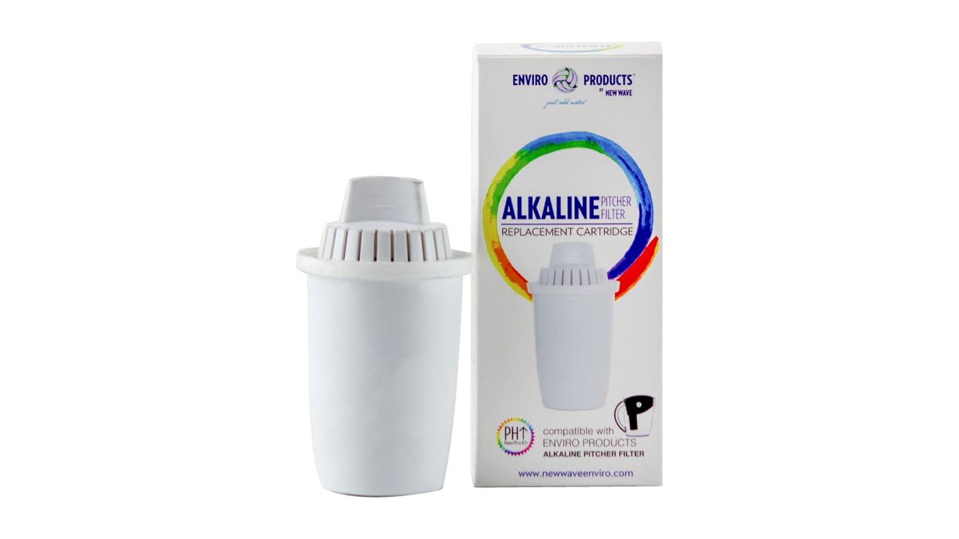 New Wave White Alkaline Pitcher Filter Replacement Cartridge