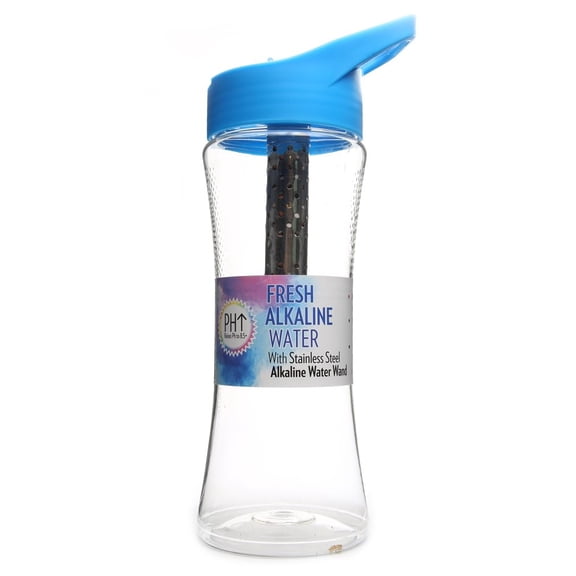 New Wave Enviro Products - Fresh Alkaline Water Bottle with Stainless Steel Water Wand Blue - 700 ml.