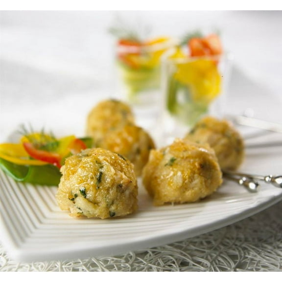 New Wave Kaptains Ketch Handmade Mini Extra Fancy Crab Cake, 0.65 Ounce - 98 per case.