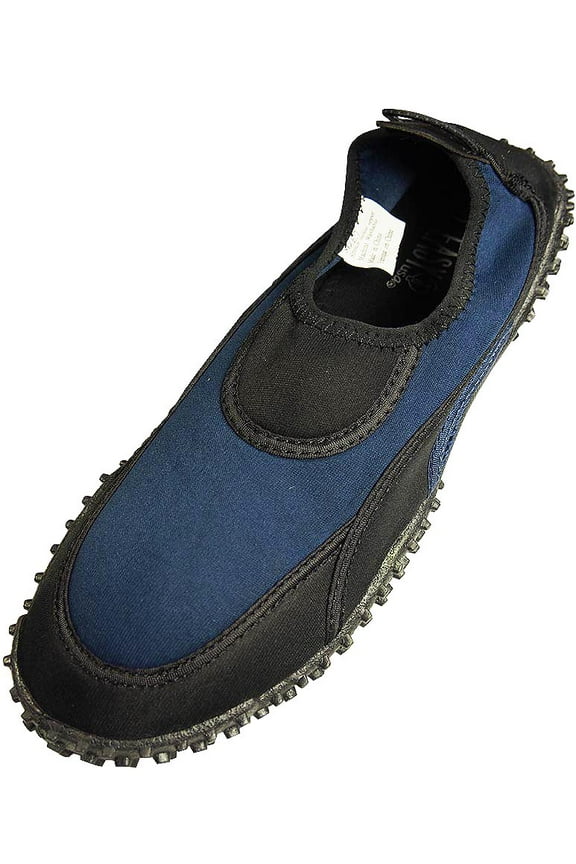 New Wave Mens Water Aqua Sock Shoe Pool Beach Surf Slip On 37124-7D(M)US navy black
