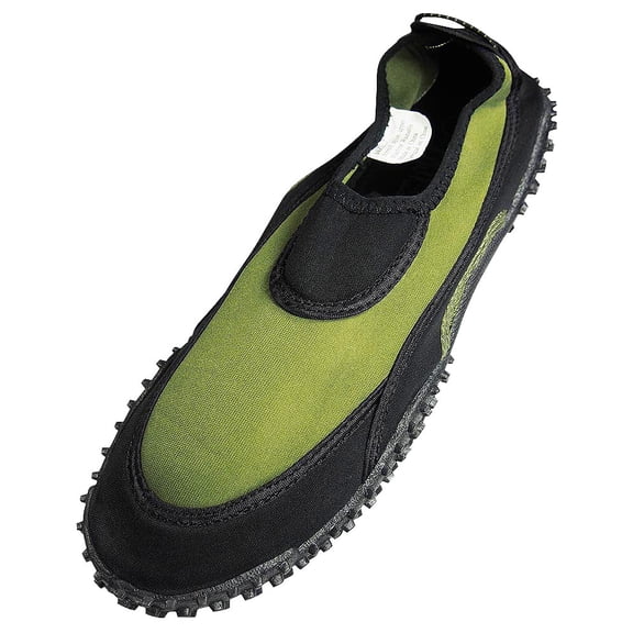 New Wave Mens Water Aqua Sock Shoe Pool Beach Surf Slip On 37125-7D(M)US olive black