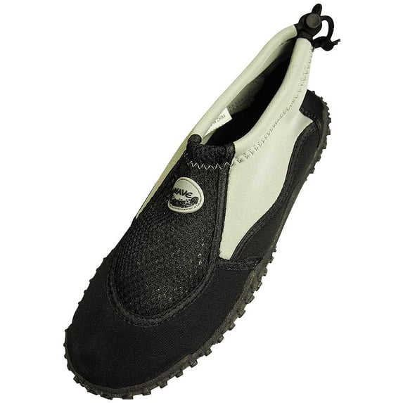 New Wave Mens Water Aqua Sock Shoe Pool Beach Surf Slip On 37130-9D(M)US grey black