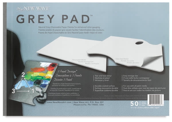 New Wave Art Grey Pad® Rectangular Paper Palette, 11x16 in, 50 Sheets