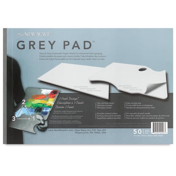 New Wave Palette - Disposable Palette, Grey Pad, Rectangular, 11" x 16"