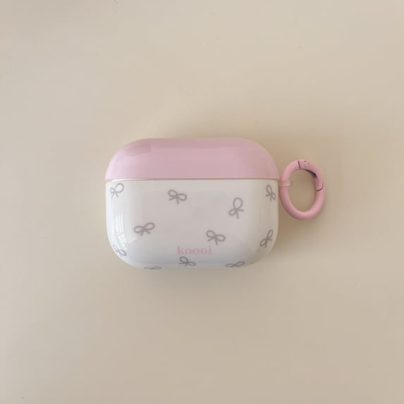 New Wavy pattern blue bow tie stripes earphone case with hook for Apple for For AirPods 2 Pro pro2 for For AirPods 3 for For AirPods 4 (Leo 1,For AirPods 2)