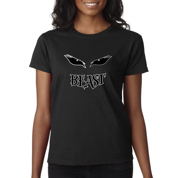 New Way 611 - Women's T-Shirt Beast Mode Eyes Grin Workout